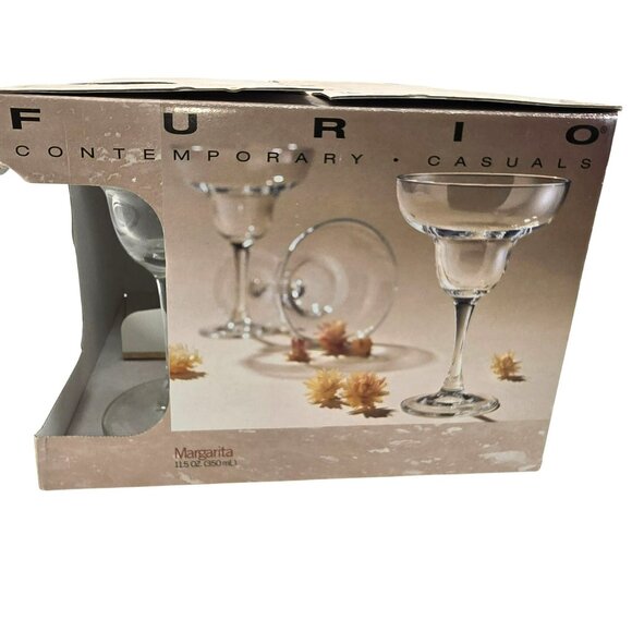 Margarita Glasses Set of 4 11.5 Oz By Furio Contemporary Casuals Clear JJ3801 - Picture 6 of 7